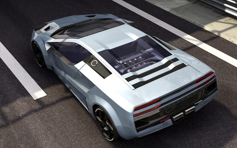 Silver Sports Car — Dynamic, Afternoon, 3d Render