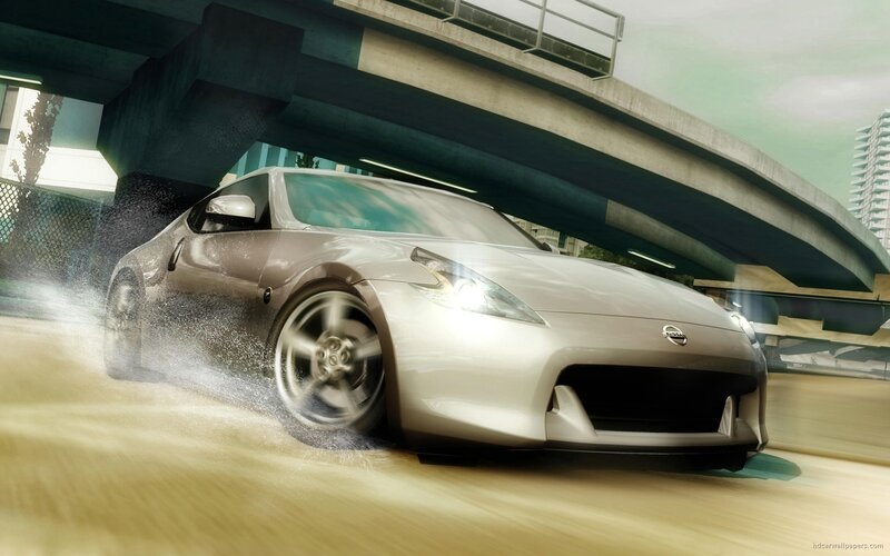 Silver Sports Car — Dynamic, Afternoon, Digital Art, Overpass