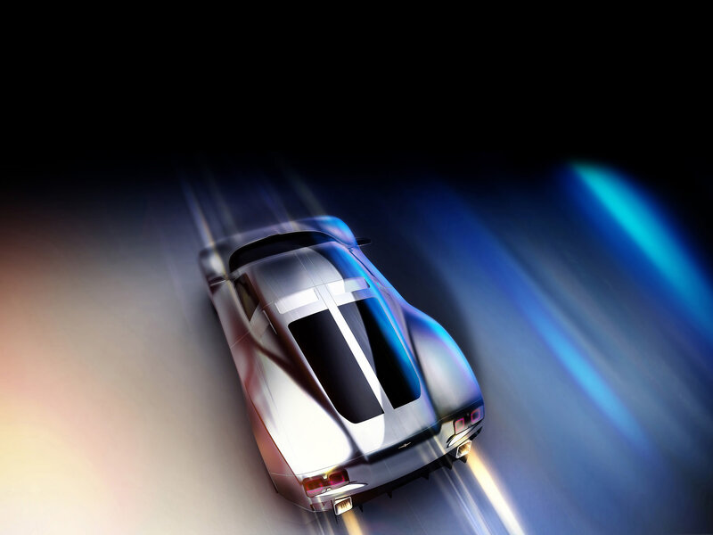 Silver Sports Car — Dynamic, Digital Art, Lights