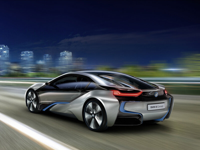 Silver Sports Car — Dynamic, Night, Photograph, City Skyline