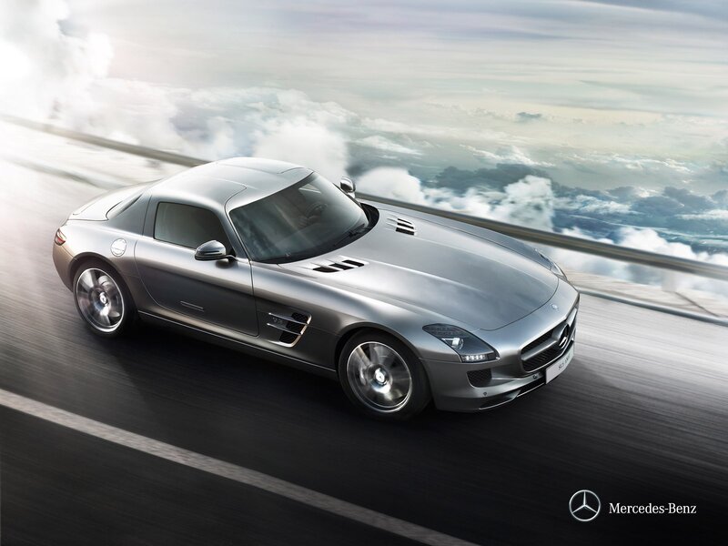 Silver Sports Car — Dynamic, Photograph, Road, Clouds, Sky