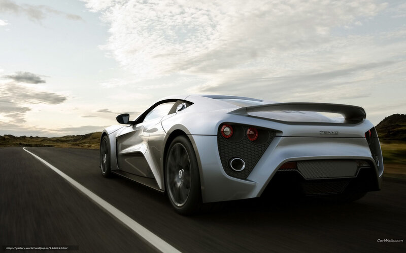 Silver Sports Car — Dynamic, Sunset, 3d Render, Road