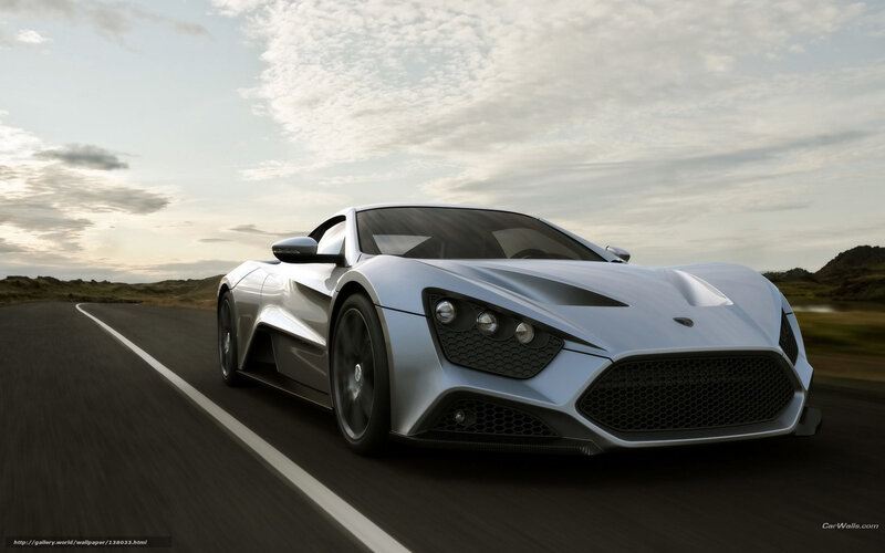 Silver Sports Car — Dynamic, Sunset, 3d Render