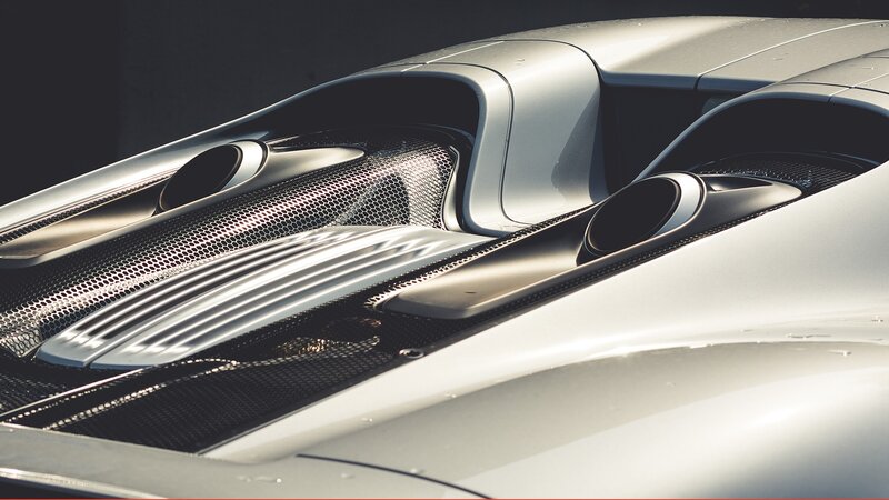 Silver Sports Car Engine