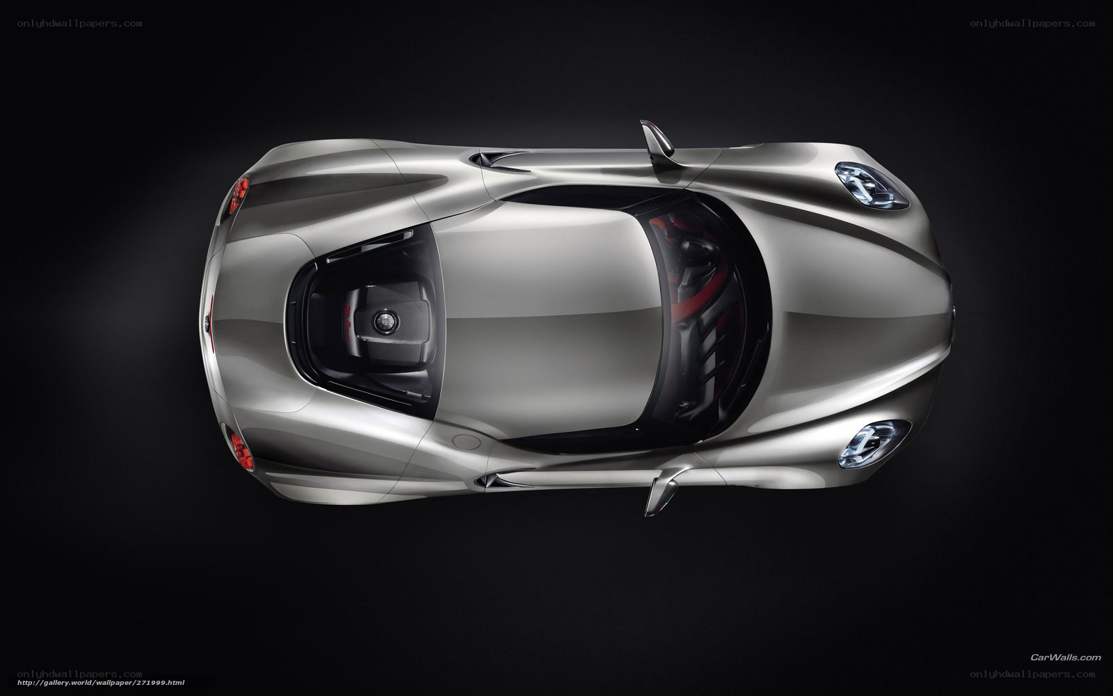 silver sports car from above