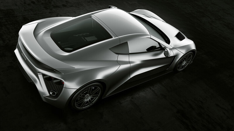 silver sports car from above
