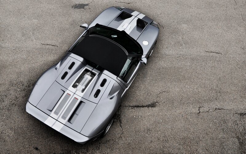 silver sports car from above