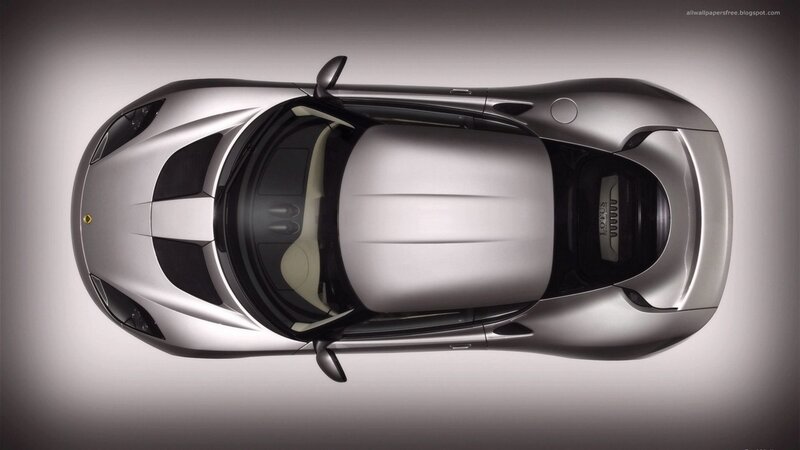 silver sports car from above