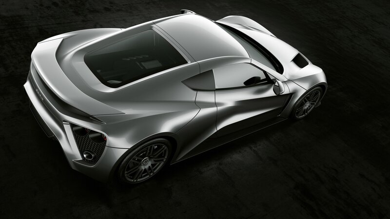silver sports car from above