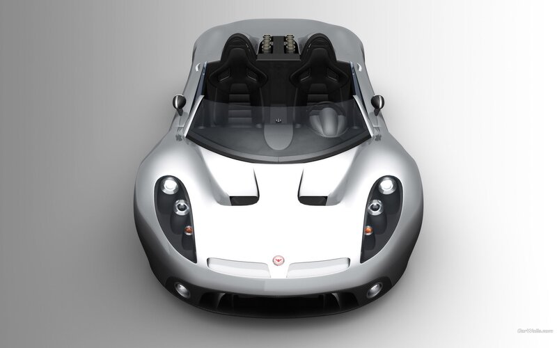 silver sports car from above