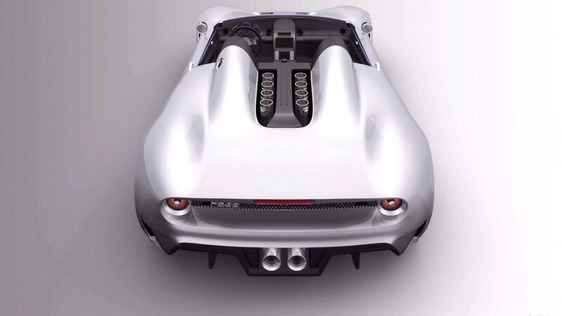 silver sports car from above
