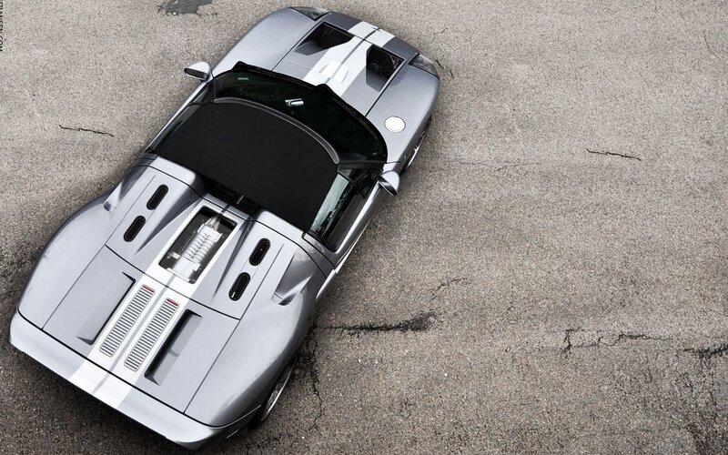 silver sports car from above