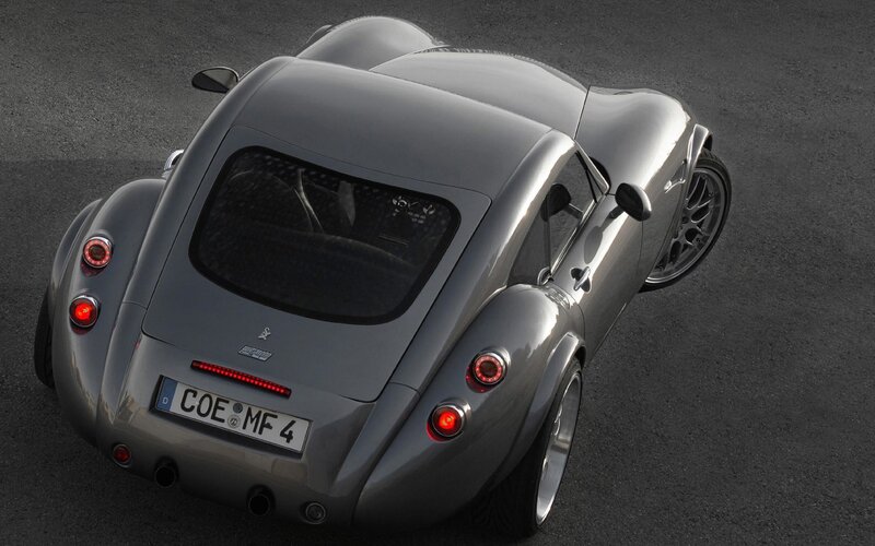 silver sports car from above