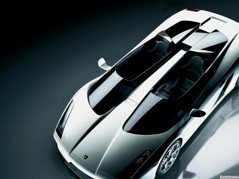 silver sports car from above