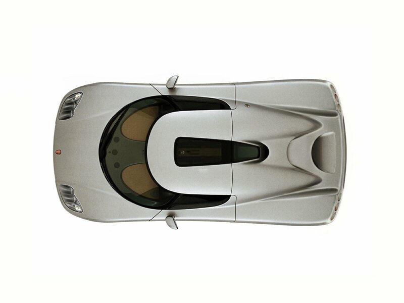 silver sports car from above