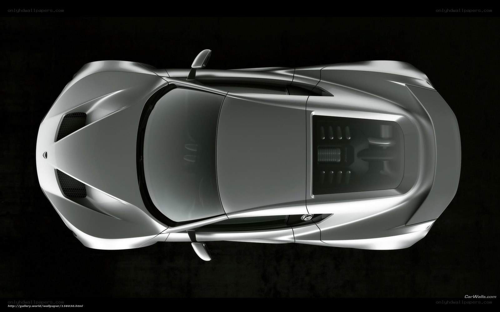 silver sports car from above