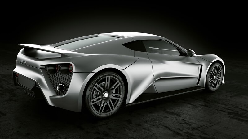 Silver sports car from rear