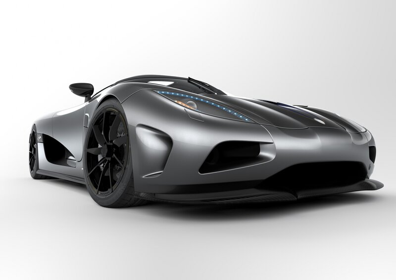 silver sports car front view
