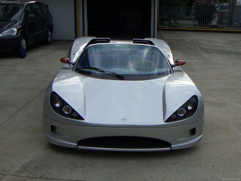 silver sports car front view