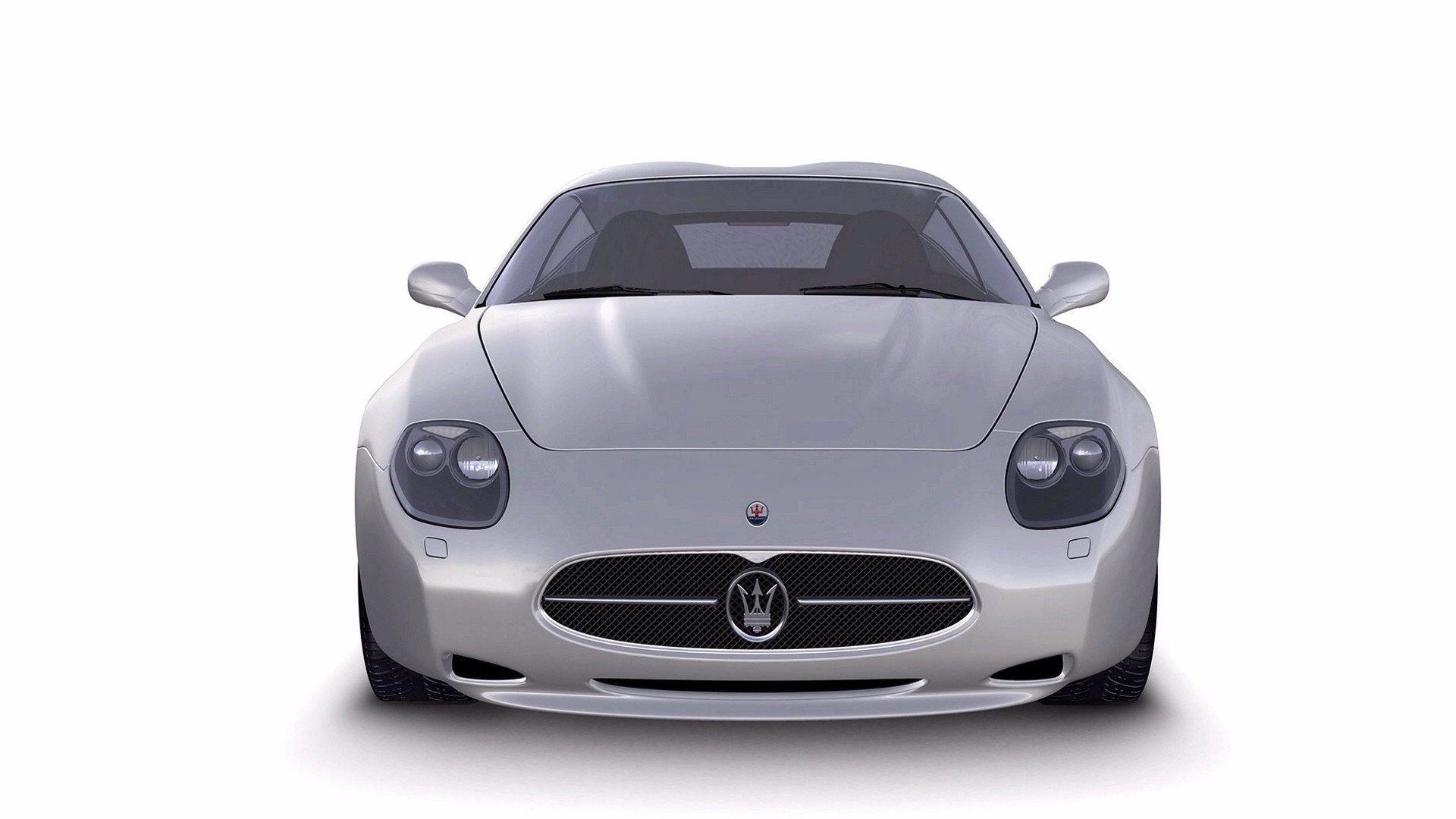 silver sports car front view