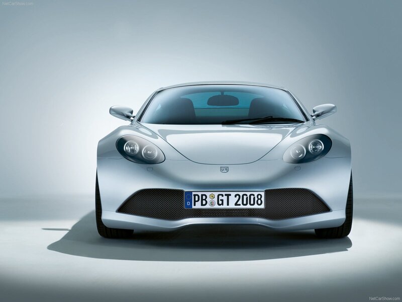 silver sports car front view