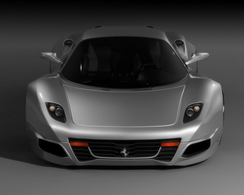 silver sports car front view