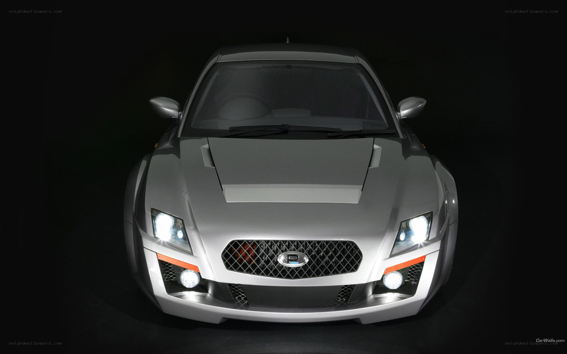 silver sports car front view