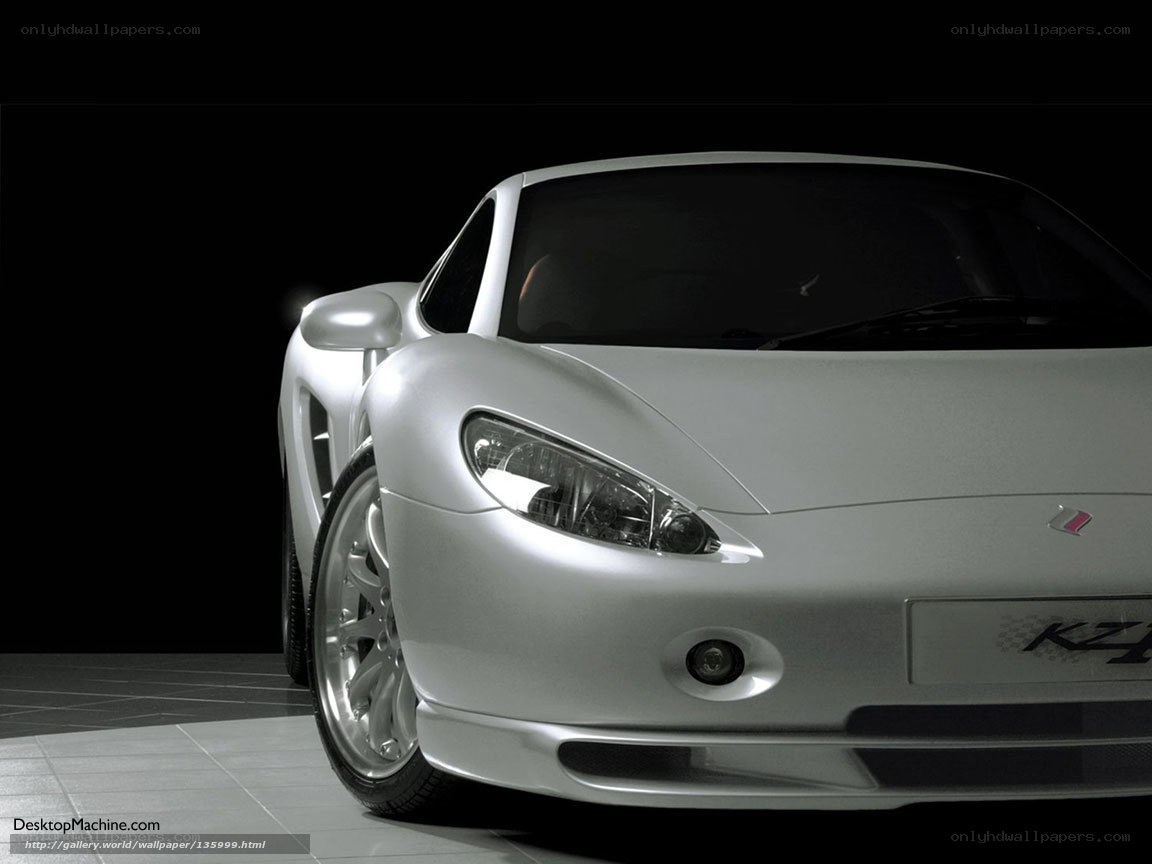 silver sports car front view