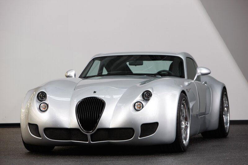 silver sports car front view