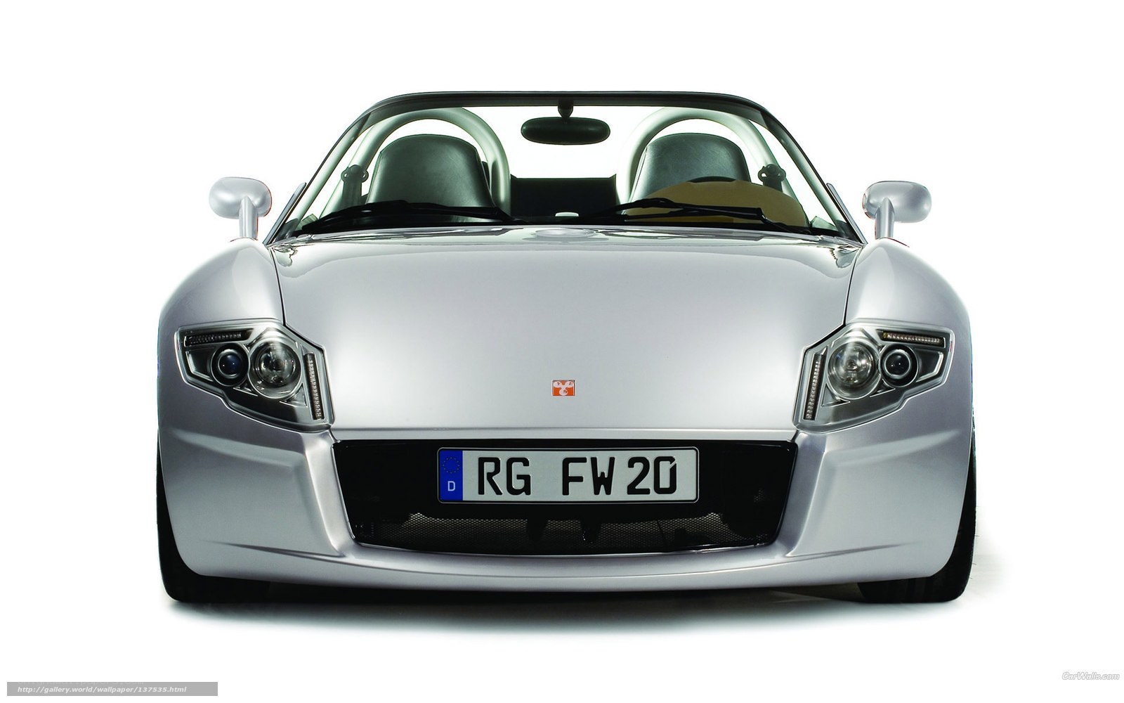 silver sports car front view