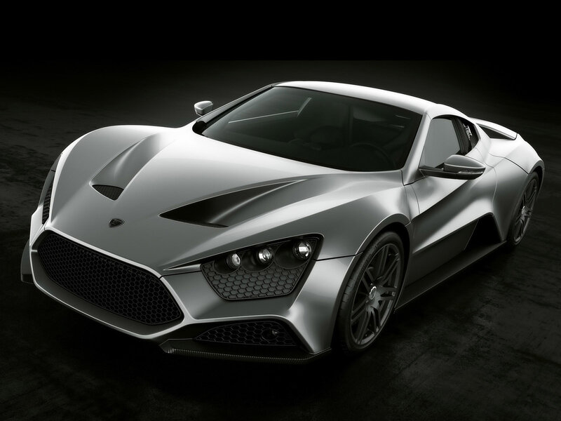 silver sports car front view