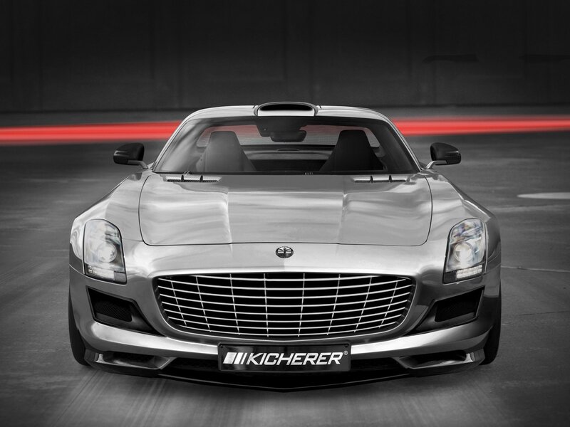silver sports car front view