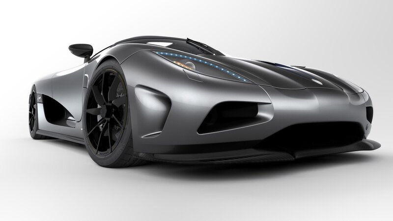 silver sports car front view