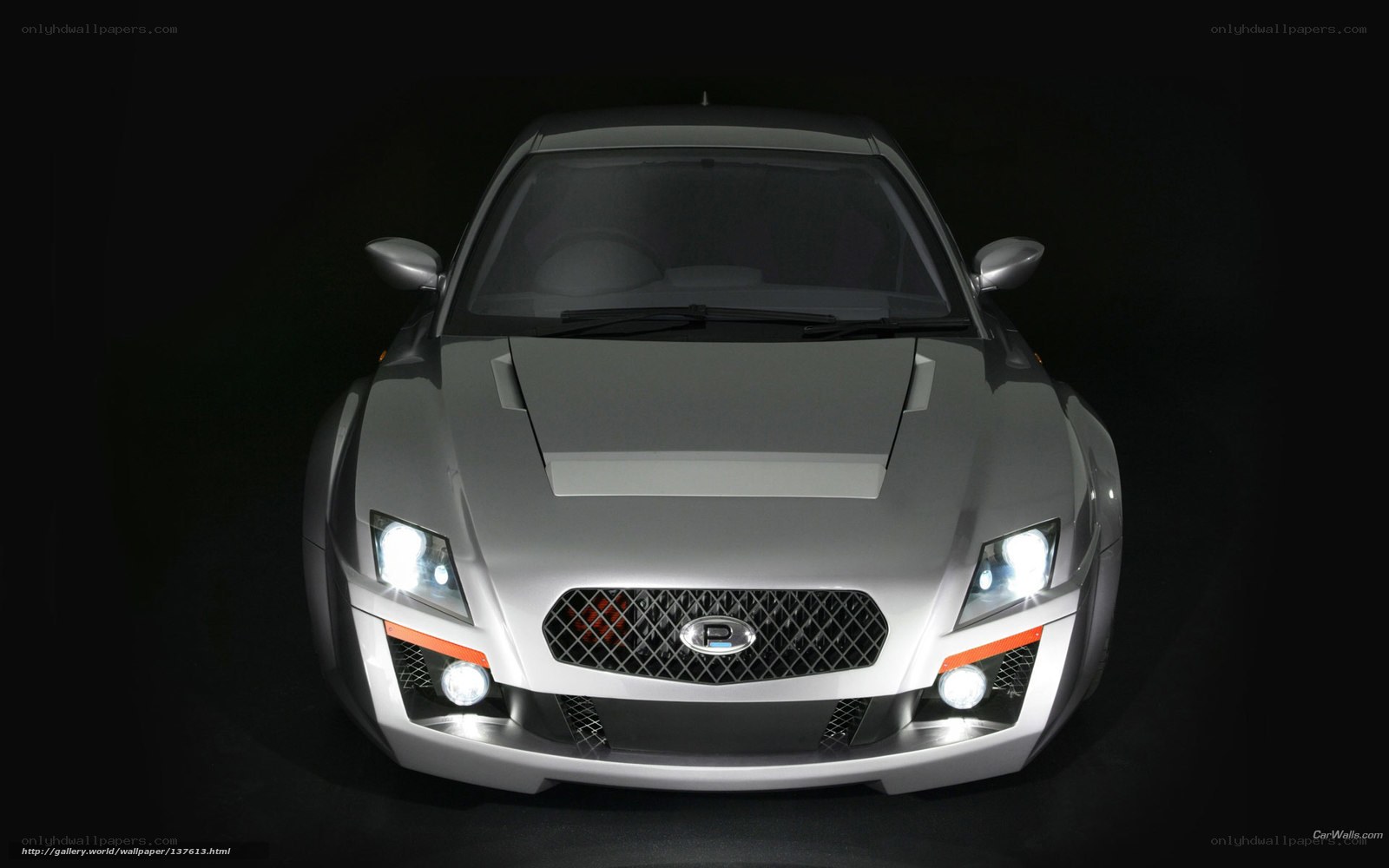 silver sports car front view