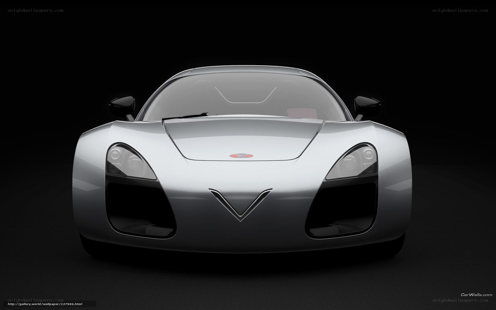 silver sports car front view