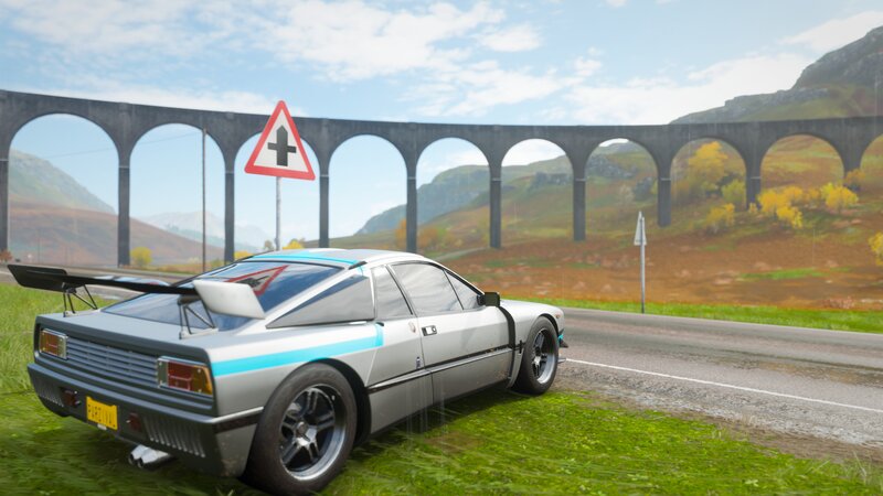 Silver Sports Car — Gray, Calm, Afternoon, 3d Render, Bridge