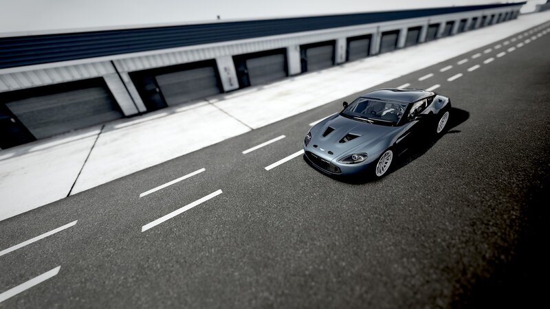 Silver Sports Car — Gray, Calm, Afternoon, 3d Render, Race Track, Garage
