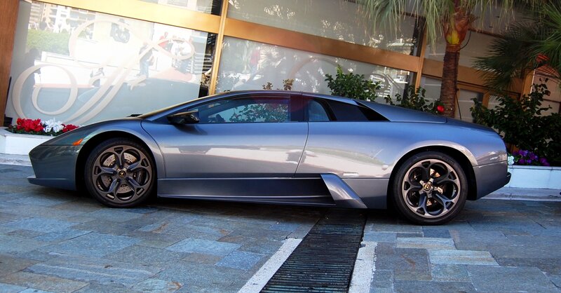 Silver Sports Car — Gray, Calm, Afternoon, Photograph, Building, Palm Tree