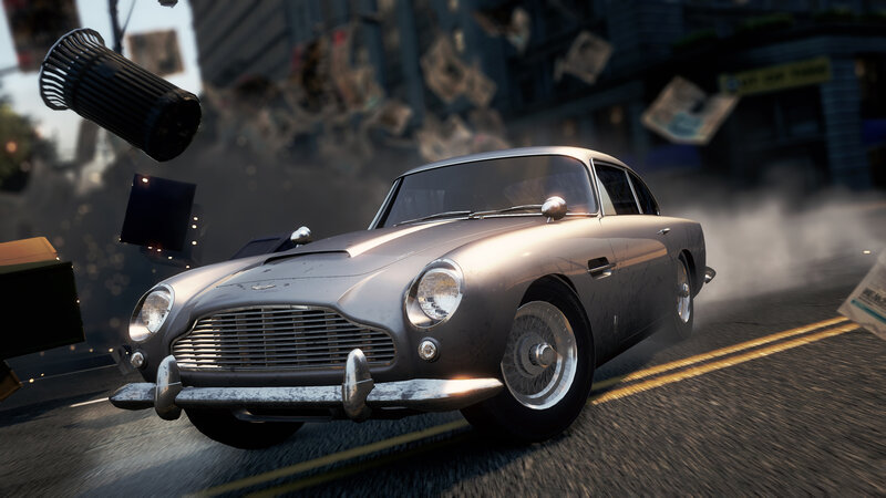 Silver Sports Car — Gray, Chaotic, Afternoon