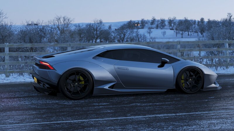 Silver Sports Car — Gray, Cold, Winter