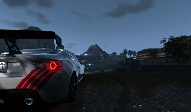 Silver Sports Car — Gray, Dark, Night, 3d Render, Mountain