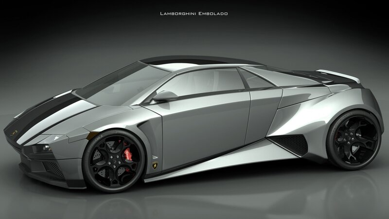 Silver Sports Car — Gray, Dramatic, 3d Render, Black Wheels, Red Brake Calipers