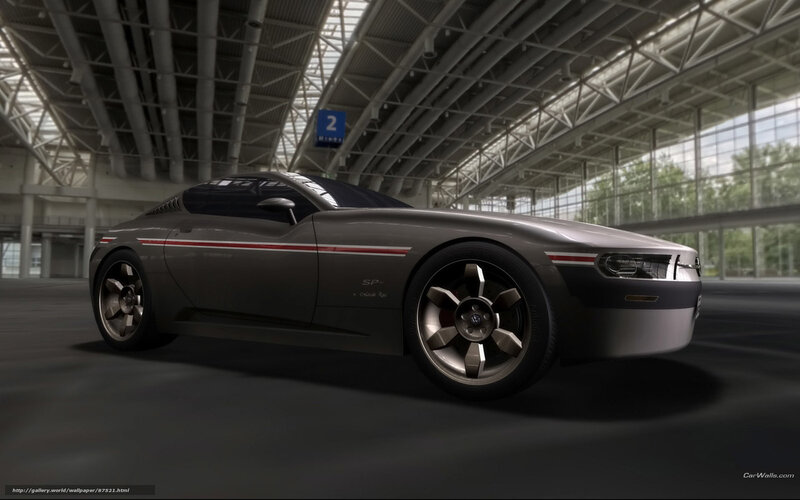 Silver Sports Car — Gray, Dramatic, 3d Render, Building