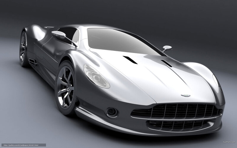 Silver Sports Car — Gray, Dramatic, 3d Render, Grille, Headlights