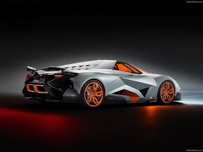 Silver Sports Car — Gray, Dramatic, 3d Render, Orange Wheels
