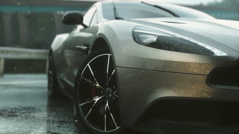 Silver Sports Car — Gray, Dramatic, 3d Render, Raindrops