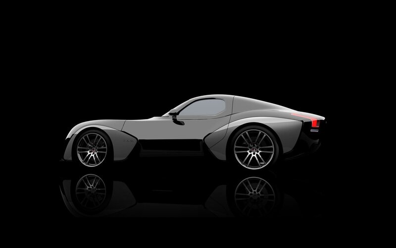 Silver Sports Car — Gray, Dramatic, 3d Render, Reflection, Black Background