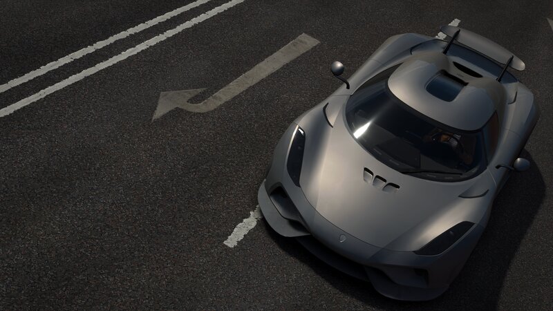 Silver Sports Car — Gray, Dramatic, 3d Render, Road, Arrow