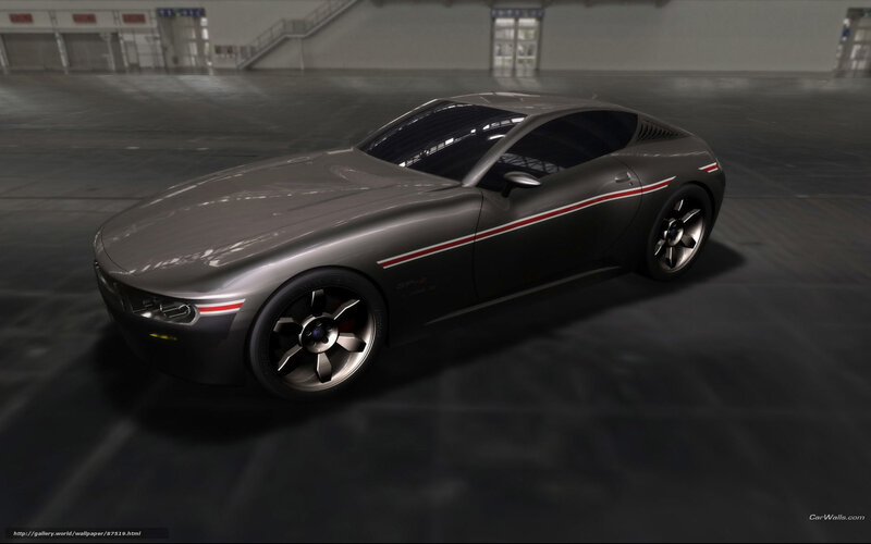 Silver Sports Car — Gray, Dramatic, 3d Render, Stripes
