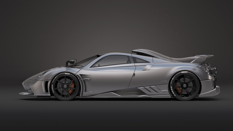 Silver Sports Car — Gray, Dramatic, 3d Render, Tires